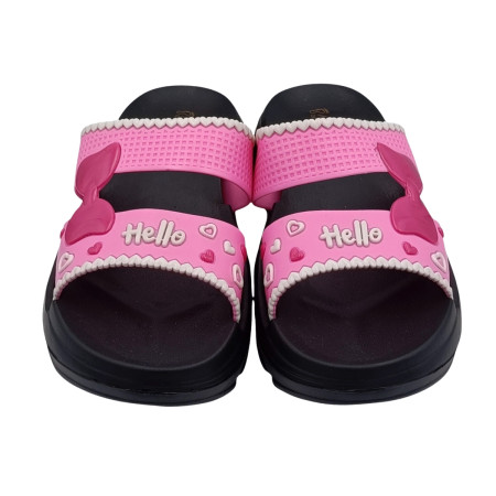 2406 black pink sandal kids