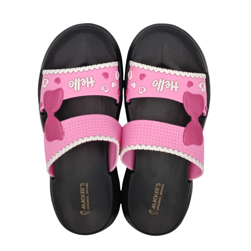 2406 black pink sandal kids
